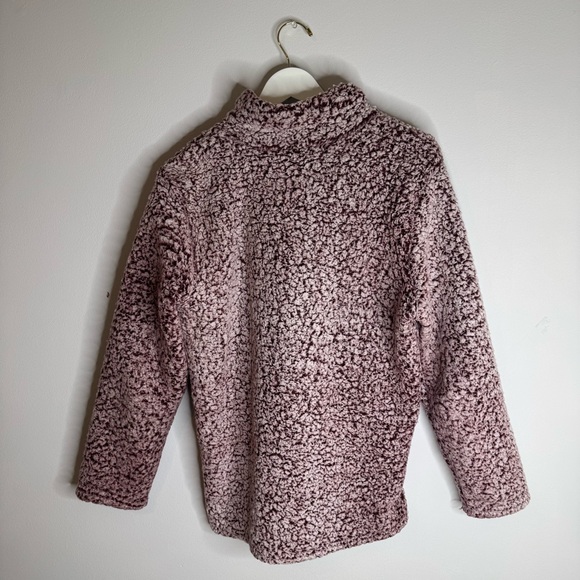 Love Tree | Cozy Maroon Sherpa/Teddy Quarter - Zip Pullover | Size Large - Picture 7 of 7